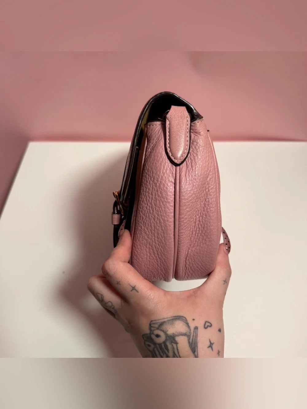 Pink Mauve Coach Lucy crossbody bag purse